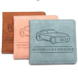 ZR580 Unisex Driver's License Bag Protective Cover Insurance Information PU Bag Motorcycle Magnetic Attraction Card Holder