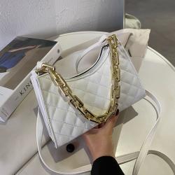 Lattice Popular Style Elegant Chain Pu Leather Bag Women Hand Bags Luxury 20231pu Leather White Shoulder Bag