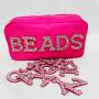DIY Embroidery Letters Patches Waterproof Nylon Durable Storage Toiletry Makeup Bag Pouch Travel Small Cosmetic Bag