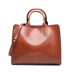 Custom Oiled Waxed Vegan Leather Tote Bags Handbags For Women Ladies Purses