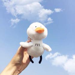 Custom embroidery three-dimensional plush duckling keychain cute doll decoration niche design plus logo