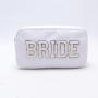 Keymay Stock No MOQ MRS Pouch Bride Makeup Bag with Zipper Valentine Gifts for Bride Monogram Chenille Letter Pochette Cosmetic
