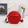 Gelory Fashion PU Leather Embroidered Crossbody Bag Vintage Small Round Shoulder Bag For Women