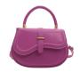 Candy color saddle bag female 2024 summer new fashion single shoulder crossbody bag Korean style simple small square bag