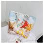 Gelory Newest Sale Summer Fashion Ethnic Multi Color Women Zipper Canvas Shoulder Tote Beach Bag