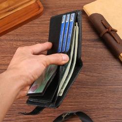 Factory Wholesale Men's Wallet Durable Leather Short PU Leather Zipper Buckle Money Clip New Leather Wallet Multi Card Position