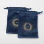 Custom Logo Navy Drawstring Necklace Jewellery Pouch Jewelry Watch Packaging Drawstring Velvet Bag