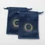 Custom Logo Navy Drawstring Necklace Jewellery Pouch Jewelry Watch Packaging Drawstring Velvet Bag