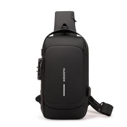 luxury business men multifunction anti-theft usb shoulder bag smell proof crossbody custom design sling chest bag