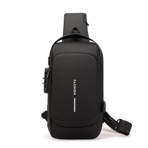 luxury business men multifunction anti-theft usb shoulder bag smell proof crossbody custom design sling chest bag