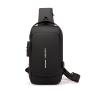 luxury business men multifunction anti-theft usb shoulder bag smell proof crossbody custom design sling chest bag