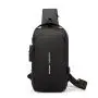 luxury business men multifunction anti-theft usb shoulder bag smell proof crossbody custom design sling chest bag