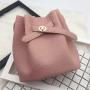Guangzhou Source 2024 New Simple Bucket broadband Locking Buckle Small Bag Korean Version Leisure Solid Color One Shoulder Bag