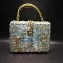 Acrylic dinner bag empty metal carved drilling handbag Bing shoulder oblique back lady bag purses and handbags 2023