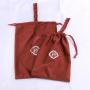 Recyclable Custom Logo Printed Brown Velvet Drawstring Clothes Shoe Dust Bag Packing Pouch Soft Luxury Velvet Shopping Gift Bag