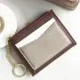 RFID Slim Card Holder Wholesale Leather Credit Card Holder Mini ID Card Holder with Key Chain