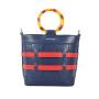 Luxury Design Retro Style Hand Bags For Women Handbags Ladies Color-matches Bucket Purses With Acrylic Handle Ring
