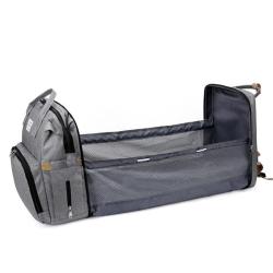 KBW369 New Fashion Mummy Bag Folding Cot Mother and Baby Backpack Large Capacity Handheld Bottle Nappy Shoulder Mother Bag