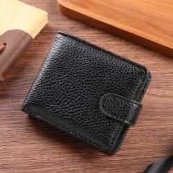 High-End Men's Cross-Border Short Wallet Multi-Function PU Leather Credit Card Bag with Waterproof Coin Purse