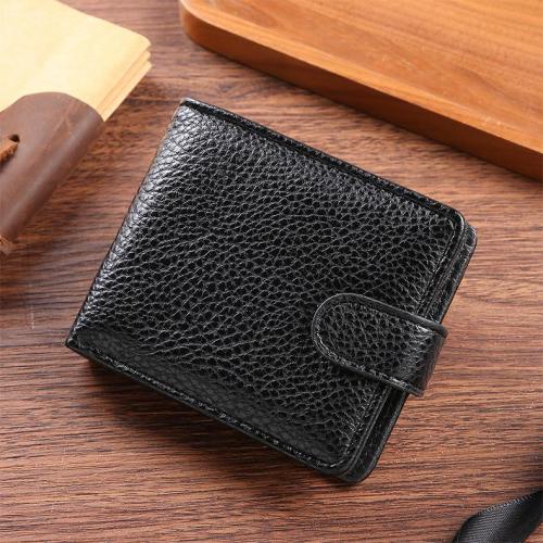 High-End Men's Cross-Border Short Wallet Multi-Function PU Leather Credit Card Bag with Waterproof Coin Purse