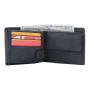 Eco vegan leather trifold wallet slim rfid men's wallet in horizontal with coin compartment and 2 mesh id pocket