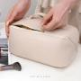 New Arrival support Logo customization Big Capacity Waterproof Travel Toiletry Pouch Soft PU Cosmetic Bags For Women