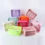 Custom Logo Design Travel Makeup Bags Waterproof 2 Layers Compartment Make Up Wash Bag Clear Cosmetic Toiletry Bag