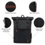 LOVEVOOK Fashion Rolltop Laptop Rucksack Backpack Retro Oxford Laptop Daypack Waterproof Fits 17 Inch Roll Top Backpack Unisex