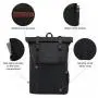 LOVEVOOK Fashion Rolltop Laptop Rucksack Backpack Retro Oxford Laptop Daypack Waterproof Fits 17 Inch Roll Top Backpack Unisex