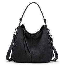 LOVEVOOK&REALER Women Lady PU/CANVAS Leather Handbag Shoulder Messenger Bag Tassels Evening Tote Hobo Bag.