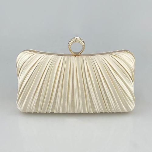 New Satin pleated clutch rhinestone ring head crossbody bags custom wrinkle pattern evening clutch bags for Party Wedding Bridal evening bag 2024
