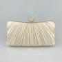 New Satin pleated clutch rhinestone ring head crossbody bags custom wrinkle pattern evening clutch bags for Party Wedding Bridal evening bag 2024