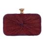 Wholesale elegant wine red pleated handbag shoulder ladies clutch bags dinner party evening bag for woman