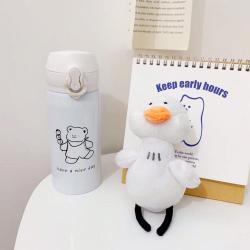 Custom embroidery three-dimensional plush duckling keychain cute doll decoration niche design plus logo