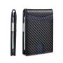 Hot sales RFID money clip wallets carbon fiber leather slim wallet money clip for men