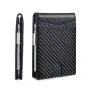 Hot sales RFID money clip wallets carbon fiber leather slim wallet money clip for men
