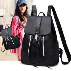 ZR496 Women's PU Anti-theft Waterproof Backpack New Fashion Famale Nylon Canvas Oxford Cloth Backpack Girl Single Shoulder Bag