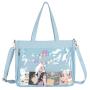 Custom Ita Bag Low MOQ Large Pin Display Clear Window Canvas ITABAG Fashion Design Women Tote Bag