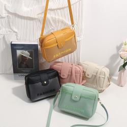 Wholesale Ladies Designer Hand Bags Solid Color PU Leather Shoulder Crossbody Bag