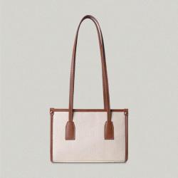Women Canvas Tote Bag Large Capacity  Customized Leather Logo Fashion Shopping Bag Shoulder Bag