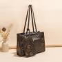 2024 Ladies Retro Tote Bag Women's Trendy Printed Shoulder Bag with Large Capacity Portable Fashion Style
