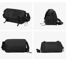 ZF035 Fashion Leisure Travel Simple Crossbody Bag Male Teenager Nylon Satchel Waterproof Wearable Shoulder Work Bag