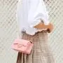2024 Women's New Fashion Double-Hole Diamond Chain Jelly Bag Fresh Sweet Small Square Cross-Border Shoulder Bag Lady Style