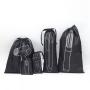 Custom Logo Printed Black Drawstring Non Woven Razor Comb Hair Stick Hair Drier Packaging Bag Non Woven Dust Pouch