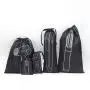 Custom Logo Printed Black Drawstring Non Woven Razor Comb Hair Stick Hair Drier Packaging Bag Non Woven Dust Pouch