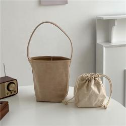Custom products soft Faux suede sling shoulder bag Fashion plain bucket bag large capacity chic faux fur bag