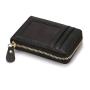 CUIKCA Fashion Lychee Pattern PU Leather Unisex RFID Card Holders Zipper Wallet Driver's License Business ID & Credit Card Case
