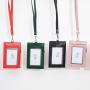 KBW227 Custom soft plastic id working name badge pvc card holder with neck strap polyester lanyard