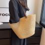 Braided Straw Bag Women'S Large Capacity 2024 New Summer Shoulder Bag Senior Texture Everything Seaside Beach Bag