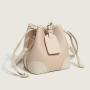2024 New Arrival Vegan Leather Sling Bags For Women Bucket Bag With Leather Tag Drawstring Design